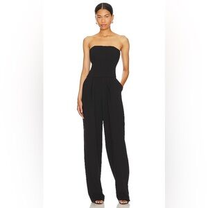 L'ACADEMIE Frida Strapless Black Jumpsuit - size L
